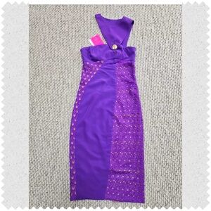 Versace for H and M 100% Silk Lavender Dress Size 4